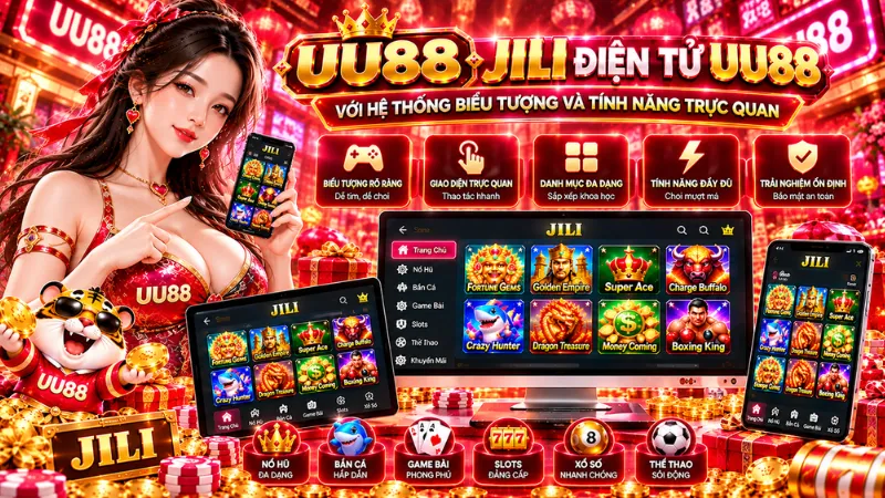 JILI Điện Tử UU88 Với Hệ Thống Biểu Tượng Và Tính Năng Trực Quan